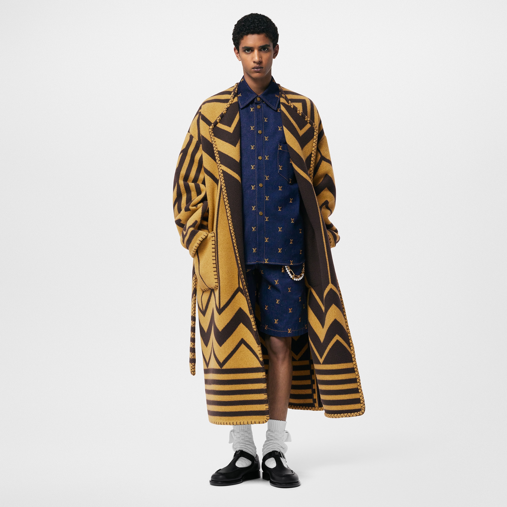 高級】LOUIS VUITTON ルイヴィトン ウールカシミヤチェスターコート